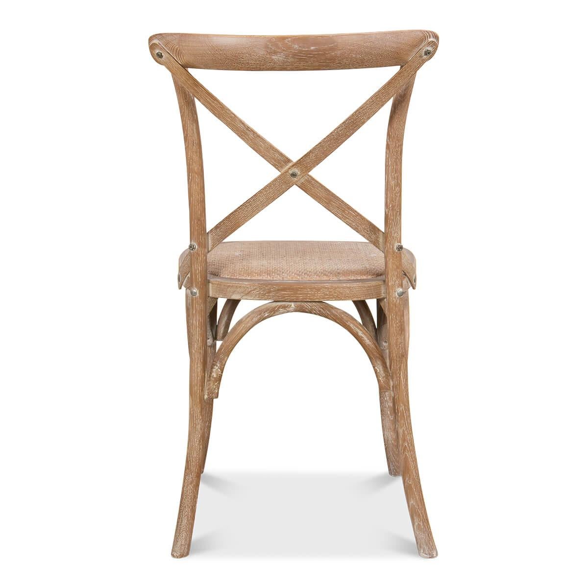 Asian Whitewashed Oak Bistro Dining Chair For Sale