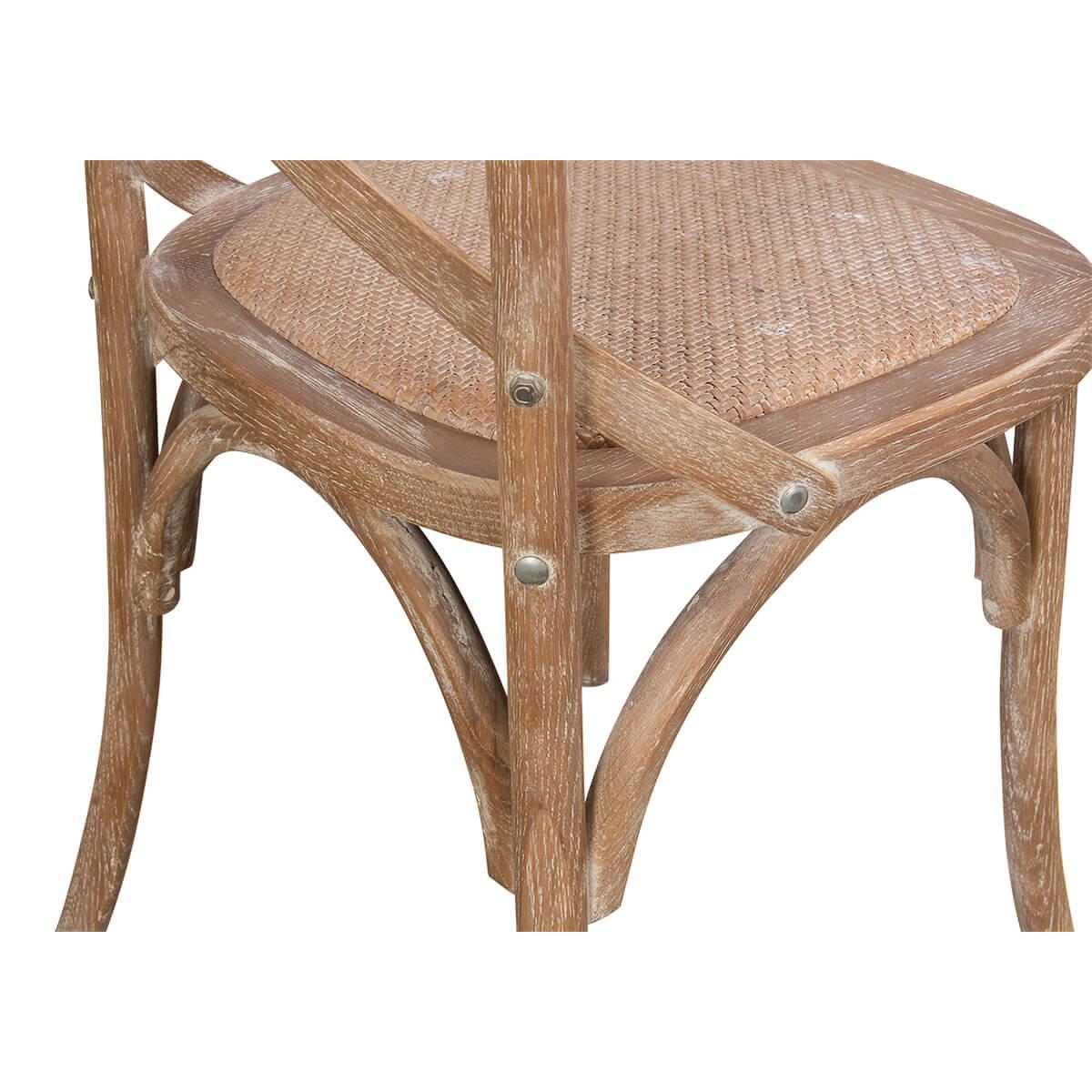 Contemporary Whitewashed Oak Bistro Dining Chair For Sale