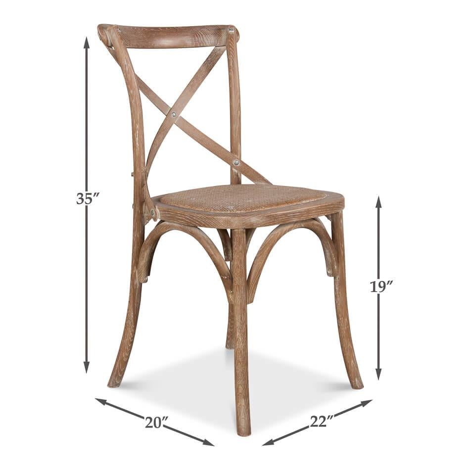 Whitewashed Oak Bistro Dining Chair For Sale 1