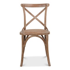 Chaise de bistrot en chêne blanchi, lot de 2