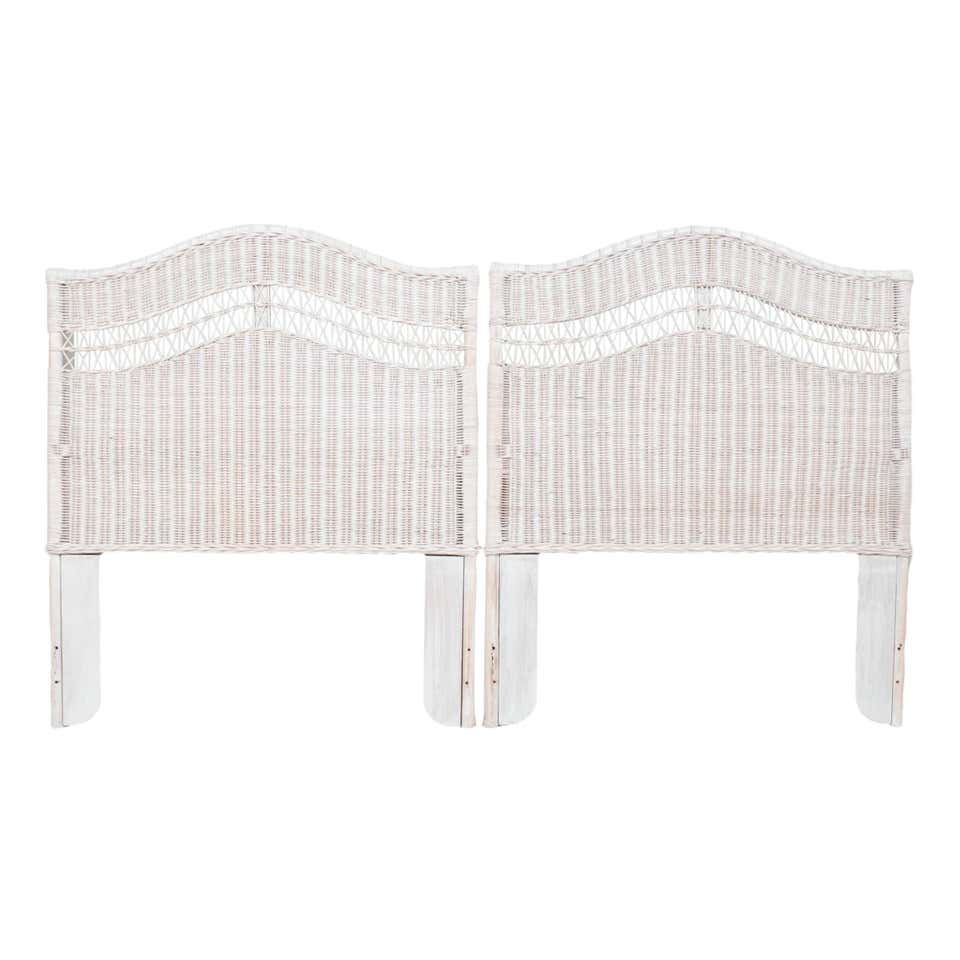 Boho Chic White Washed Wicker Twin Size Headboards by Henry Link - a ...
