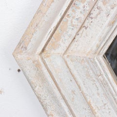 Whitewashed Wood Hexagonal Mirror