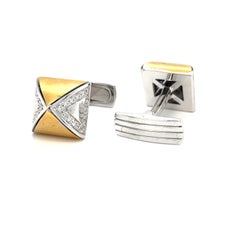 White & Yellow Gold Cufflinks