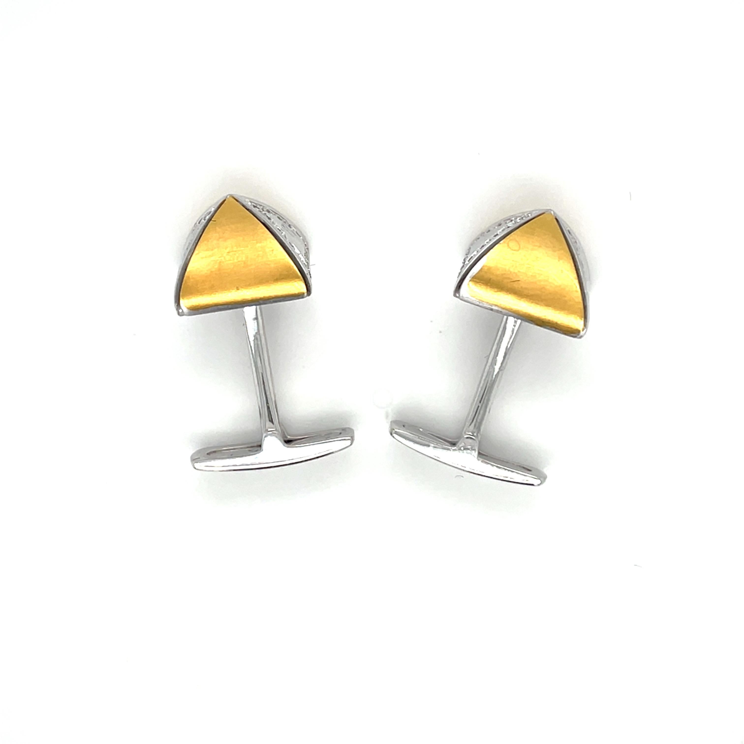 White & Yellow Gold Cufflinks In New Condition For Sale In Monte-Carlo, MC