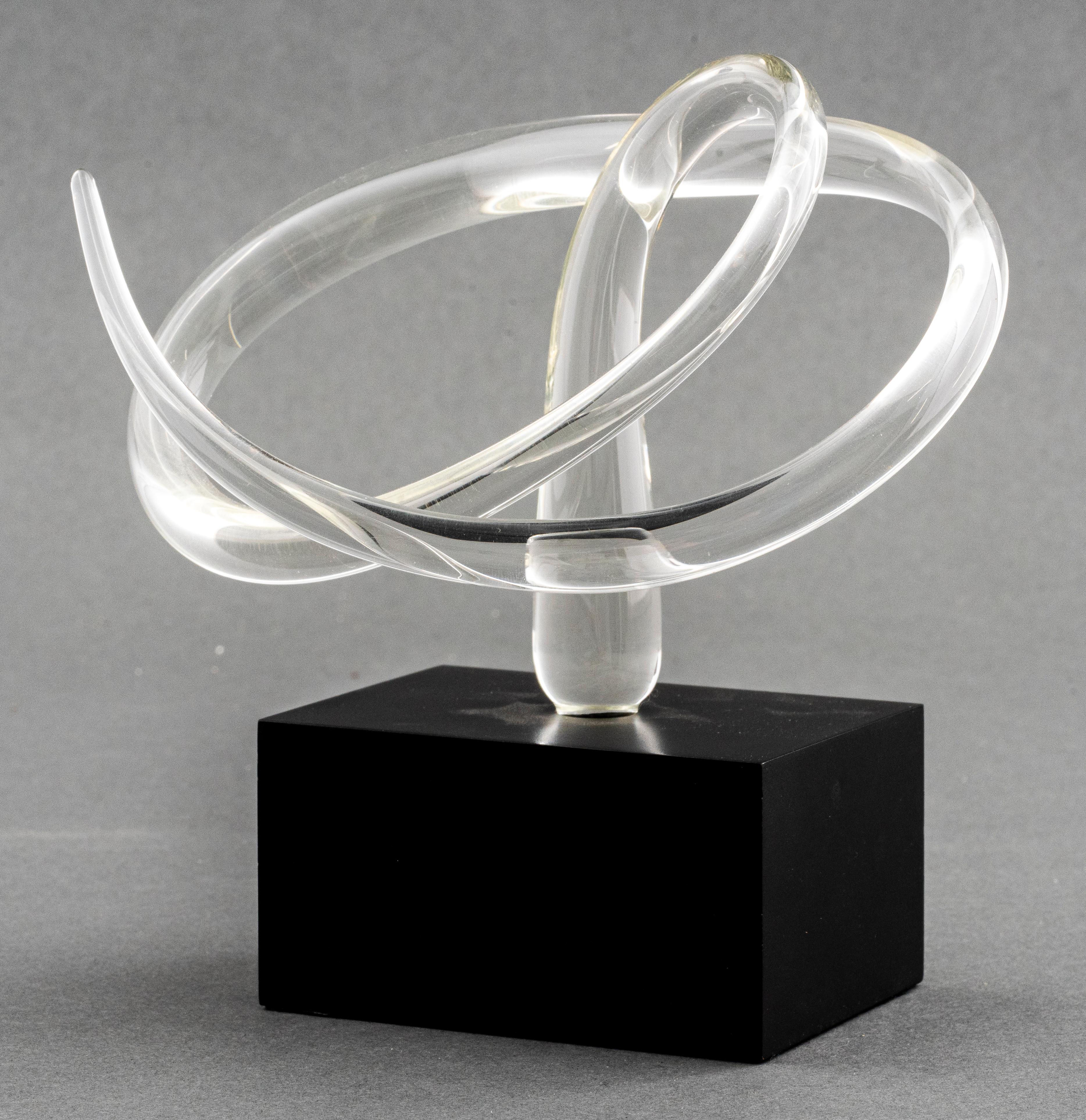 Warner Whitfield and Beatriz Kelemen, Abstract Glass Sculpture, 1990, signed.
Measures: 6