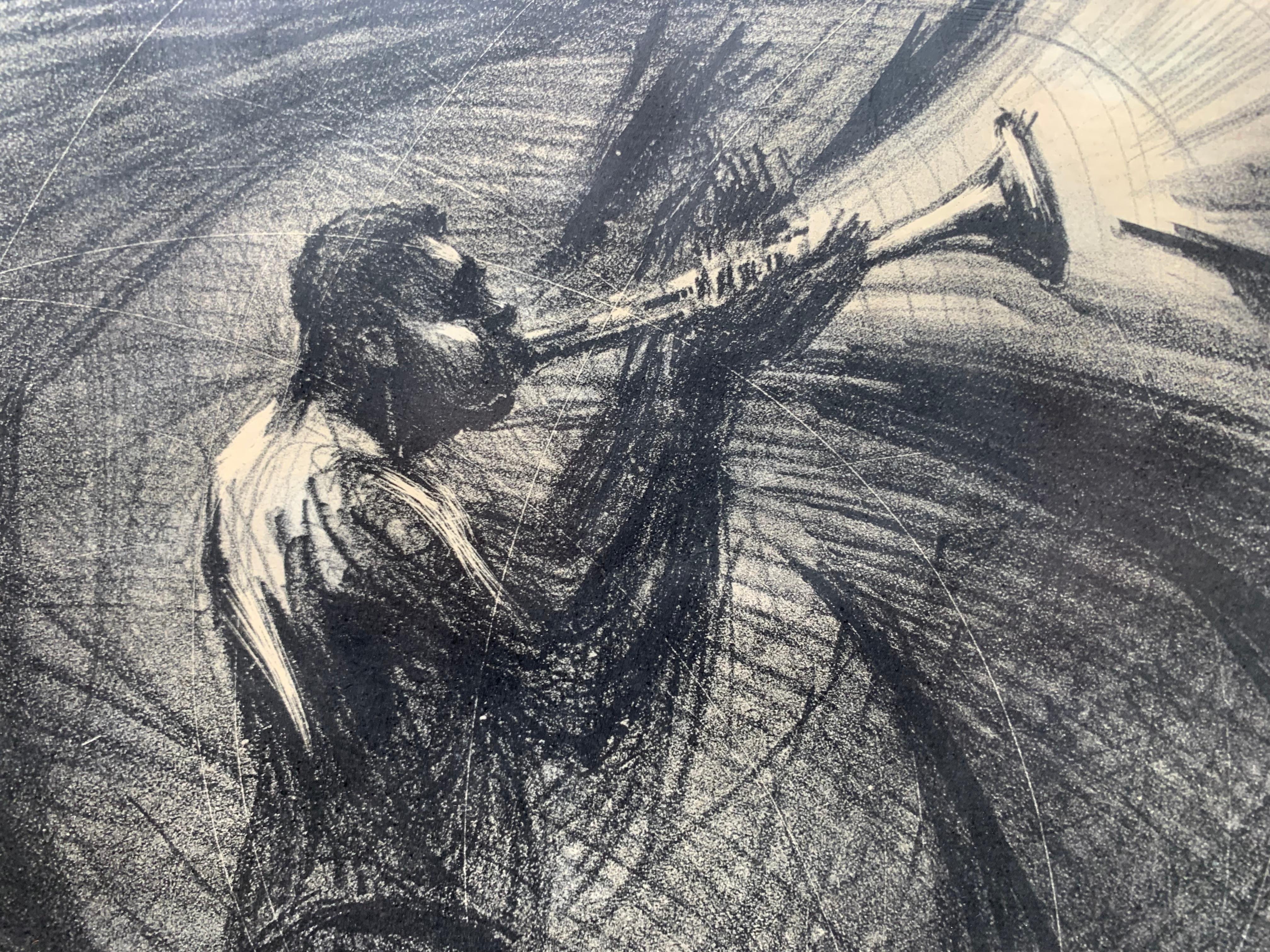 N'a-t-il pas divagué ? Le trompettiste jazz - Réalisme américain Print par Whitford Carter