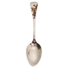 Whiting Aesthetic Movement Mixed Metals Sterling Applied Cherries Teaspoon