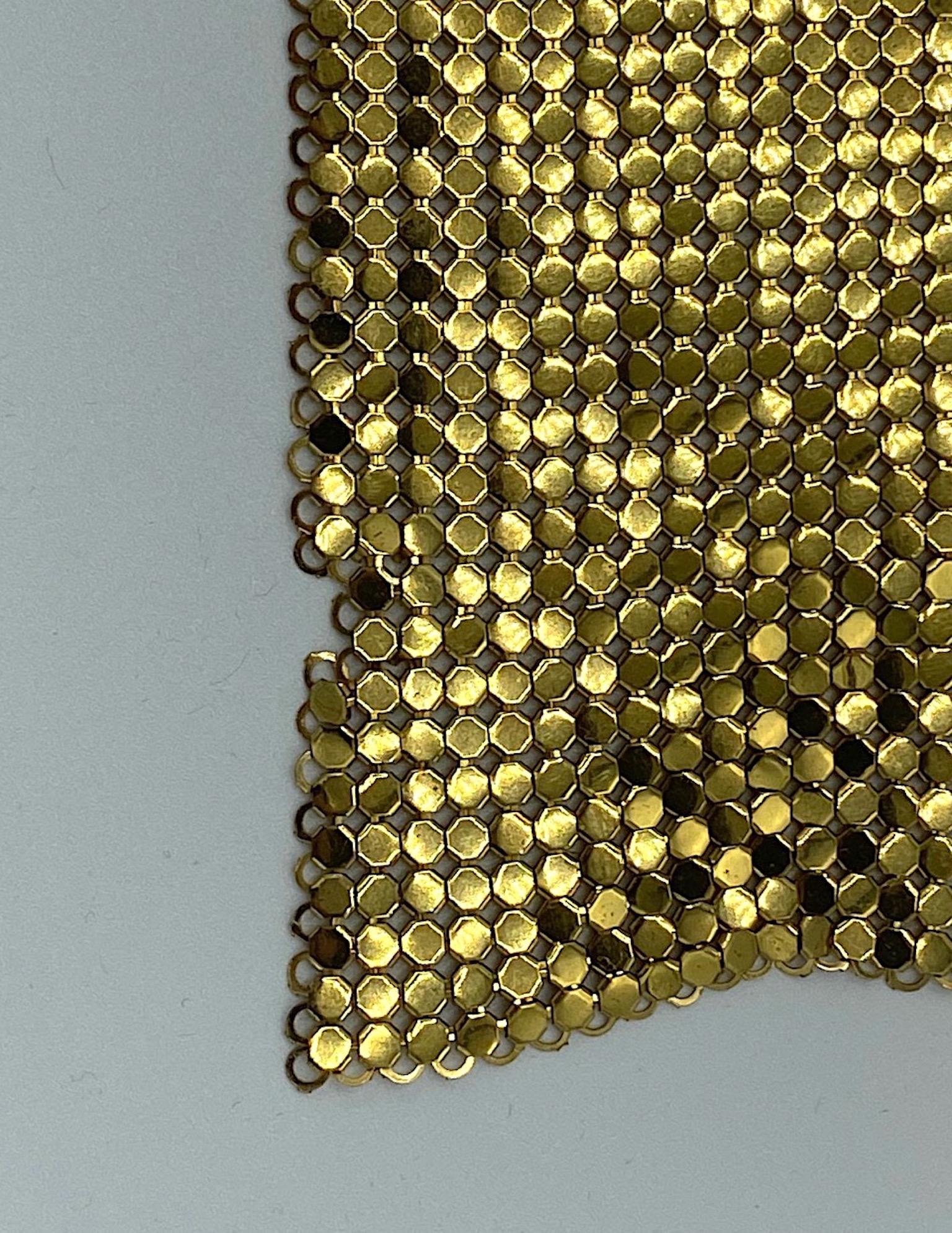 Whiting and Davis 1970s Gold Mesh Scarf 10