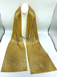 Whiting and Davis 1970s Gold Mesh Scarf