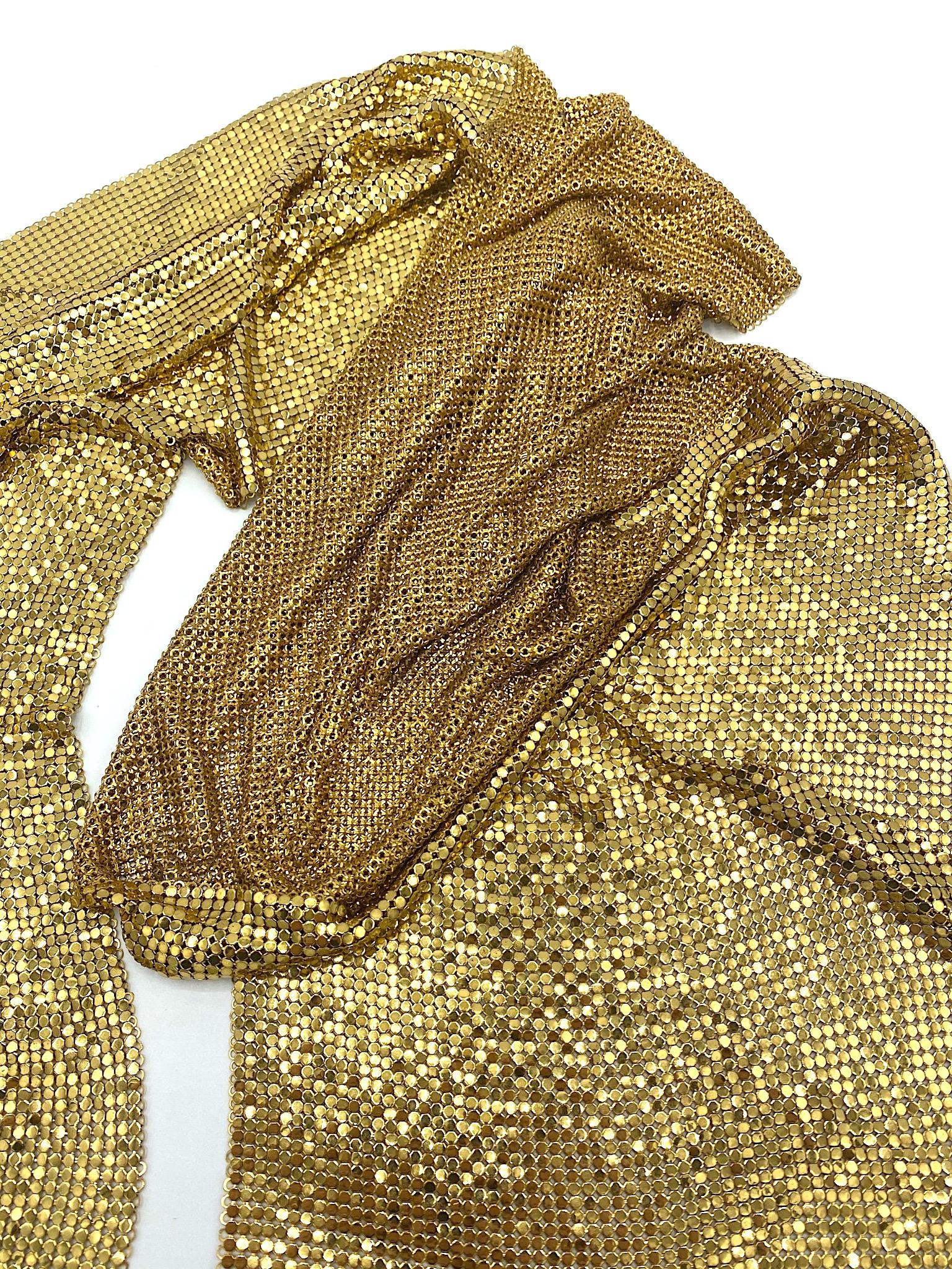 Women's or Men's Whiting and Davis 1970s Gold Mesh Scarf