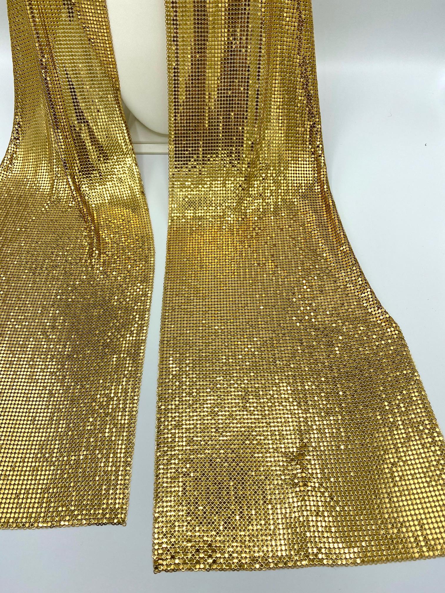 Whiting and Davis 1970s Gold Mesh Scarf 2