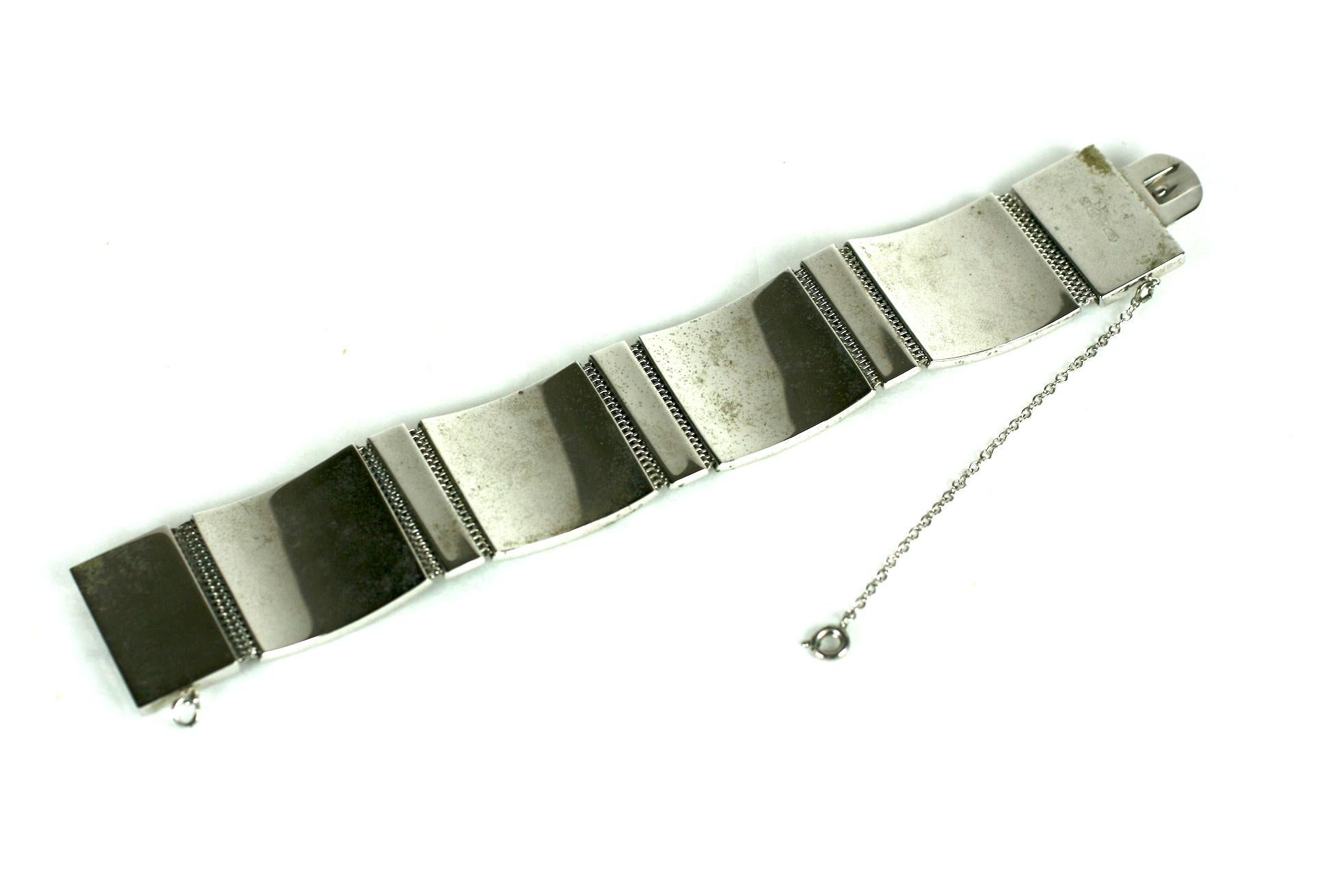 Art Deco Whiting and Davis Japonesque Panel Bracelet