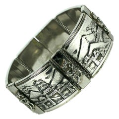 Whiting and Davis Japonesque Panel Bracelet