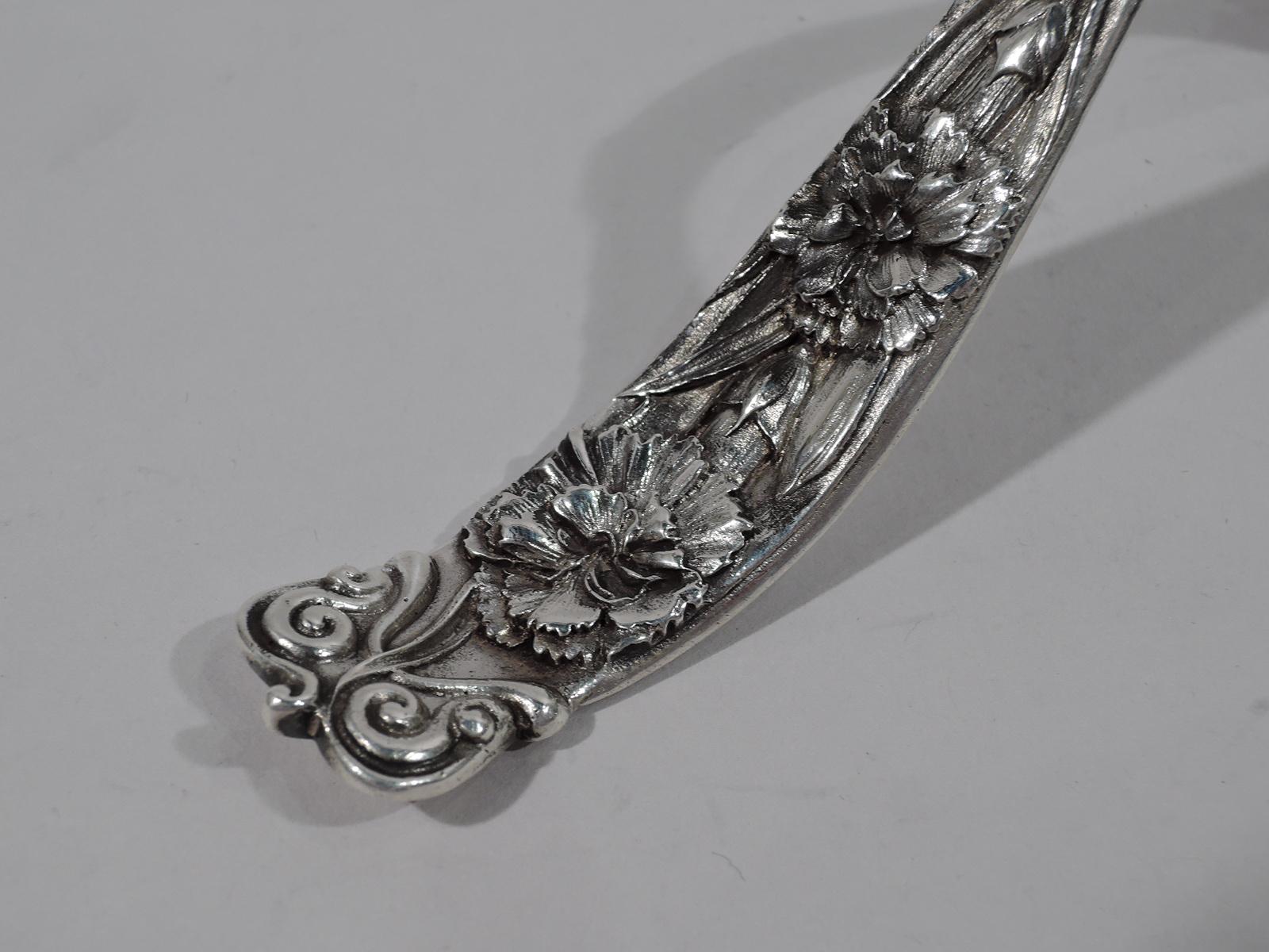 Whiting Art Nouveau Sterling Silver Wild Flower Bonbon Scoop 1