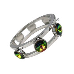 Retro Whiting & Davis Bracelet Watermelon Rivoli Bangle New Never Worn Silver