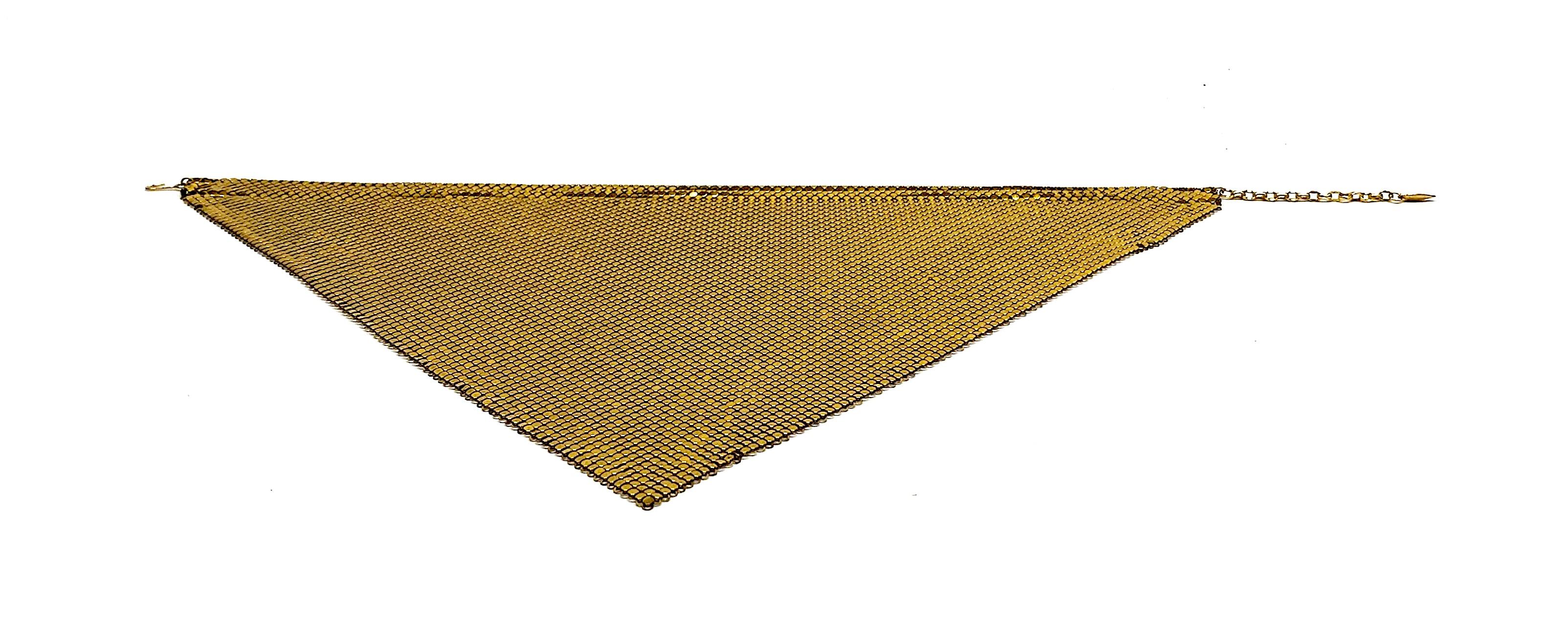 Whiting & Davis Co. 1970s Mesh Handkerchief Disco Necklace 4