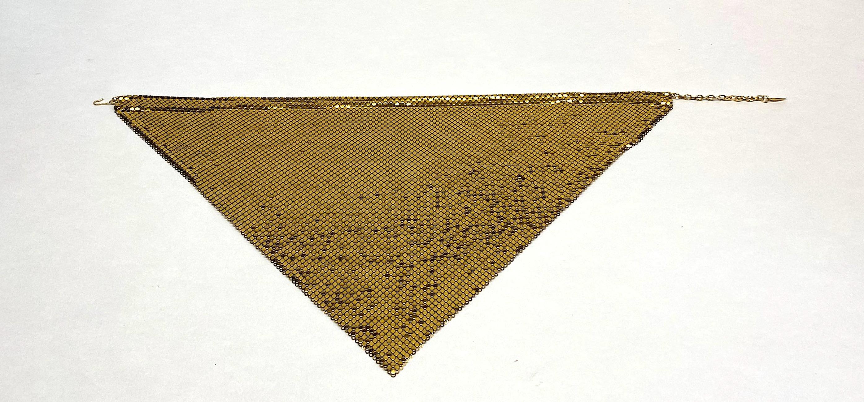Whiting & Davis Co. 1970s Mesh Handkerchief Disco Necklace 5