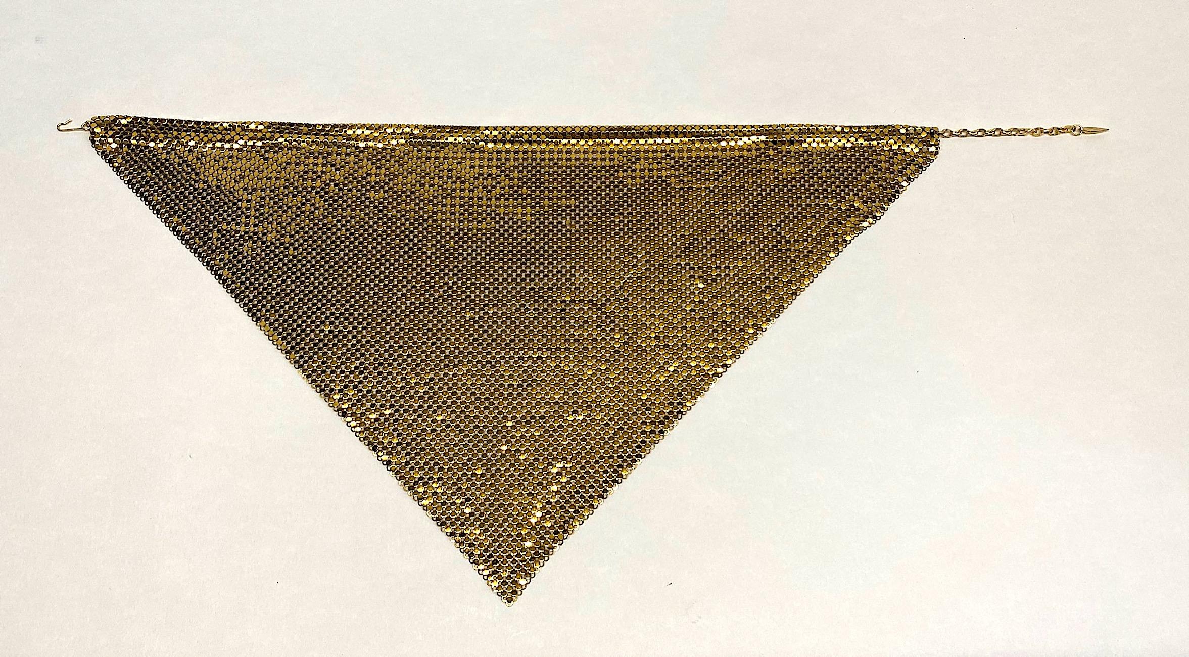 Whiting & Davis Co. 1970s Mesh Handkerchief Disco Necklace 6