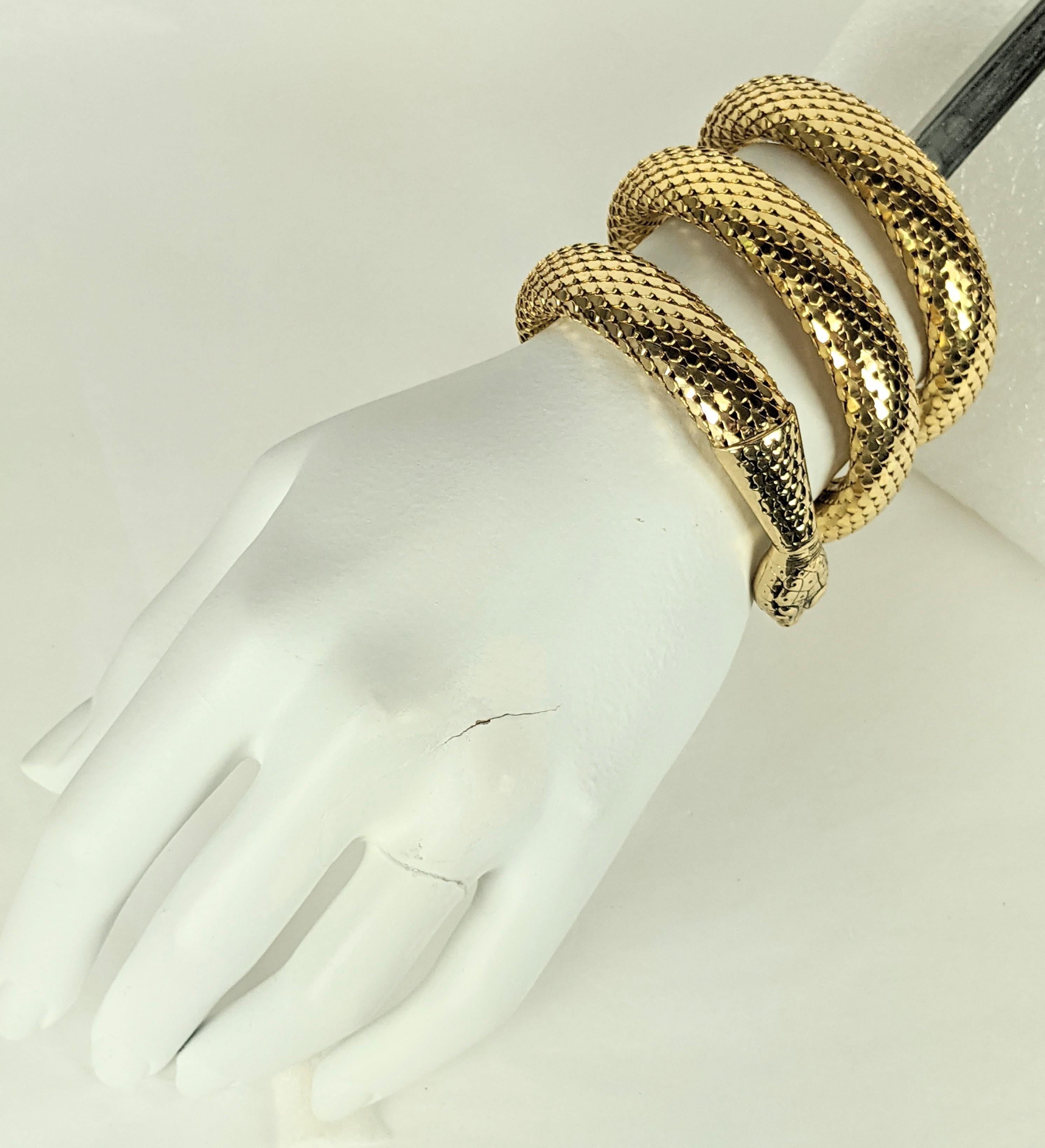 Whiting Davis Coiled Snake Bracelet In Excellent Condition In New York, NY