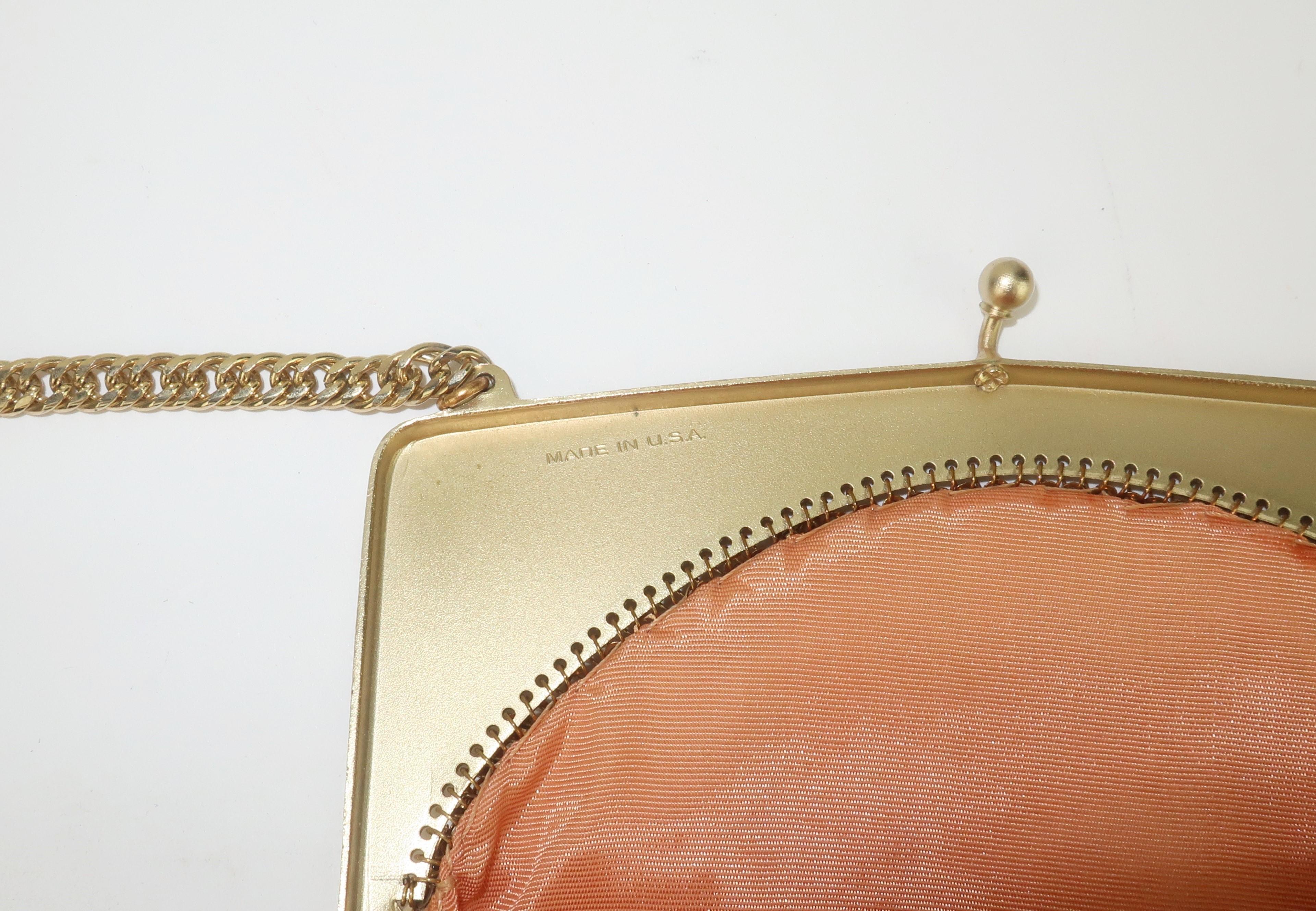 Whiting & Davis Gold Mesh Chain Mail Fringe Handbag, 1960's 3