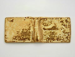 Whiting & Davis - Portefeuille en maille d'or  avec porte-monnaie