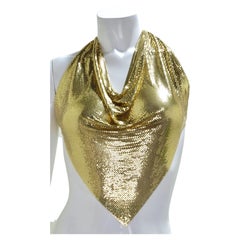 Whiting & Davis Gold Metal-Mesh Halter Top