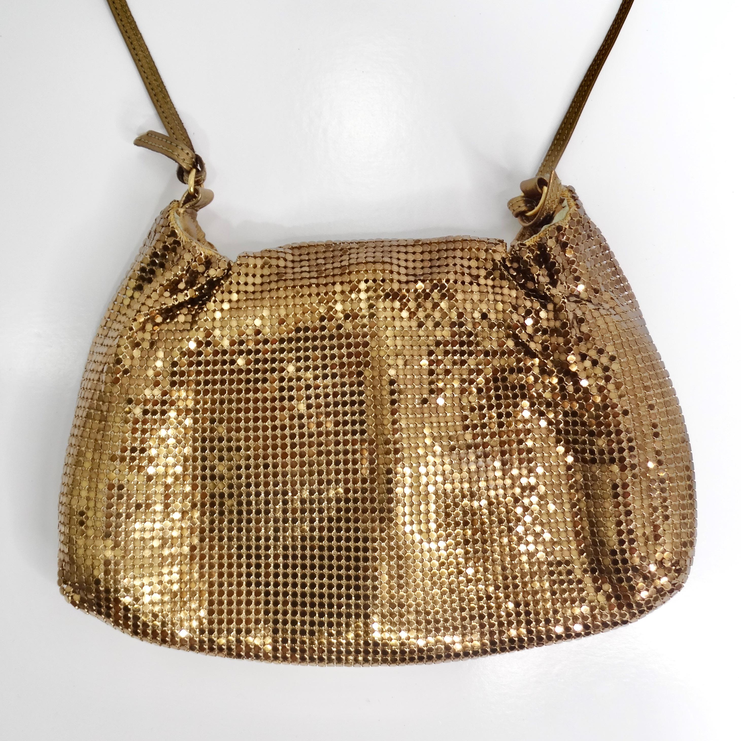 Women's or Men's Whiting & Davis Gold Tone Chain Mail Crossbody Bag For Sale