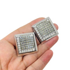 Orecchini a clip vintage firmati Whiting Davis, color argento con strass