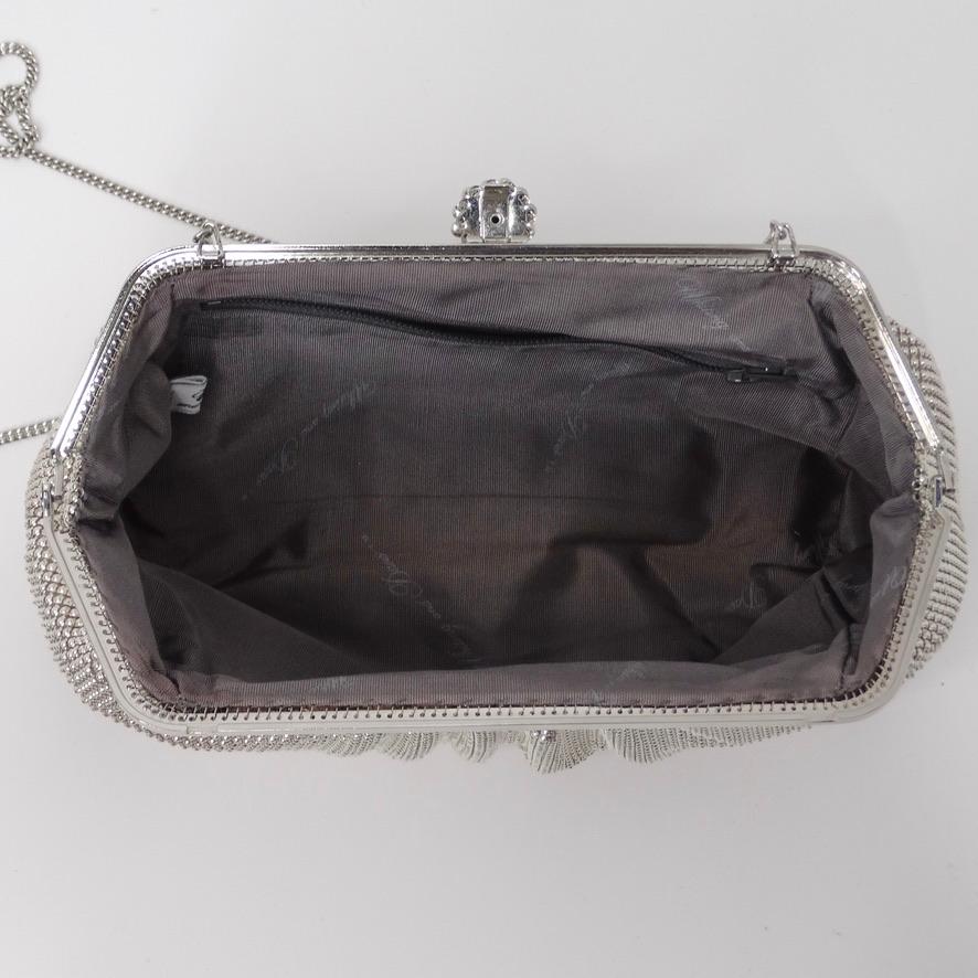 Whiting & Davis Silver Chainmail Clutch For Sale 4