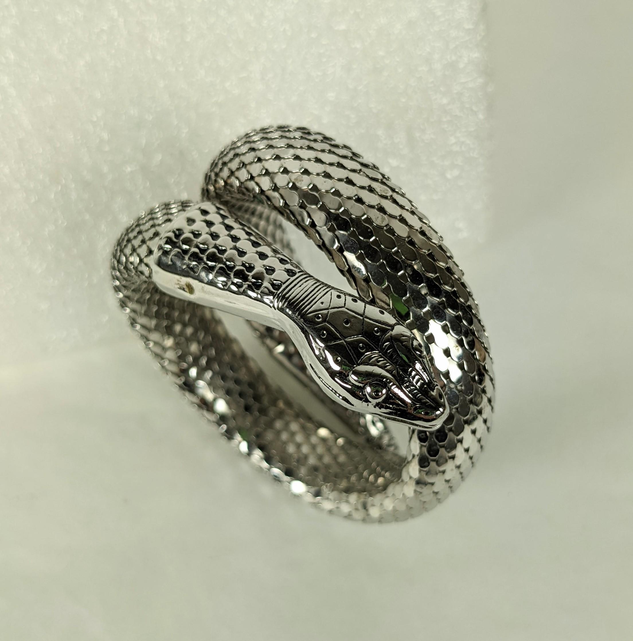 Classic Whiting Davis Silver Snake Expansion Clamper from the 1980's. Signature mesh made into a 