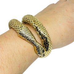 WHITING & DAVIS vintage gold tone mesh wrap snake designer bracelet new w tags