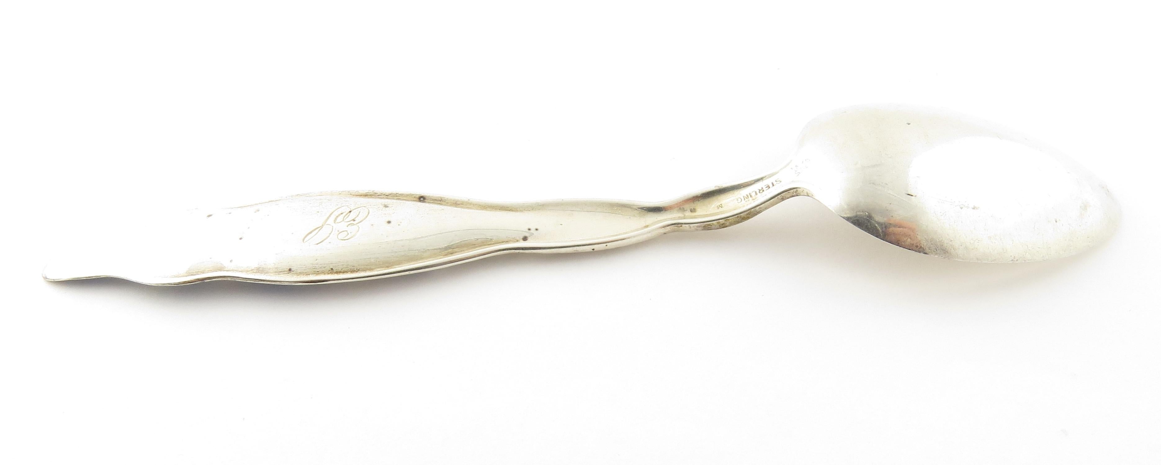 Late 19th Century Whiting Lily of the Valley 1885 Sterling Silver Tapered End Enamel Teaspoon