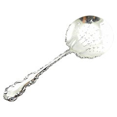 Vintage Whiting Manufacturing Co Sterl Silver Louis XV Pierced Pea Serving Spoon #4388
