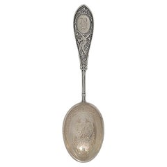 Cuillère à baies/casserole Arabesque de Whiting Mfg Co en argent sterling 23A avec mono n° 21297