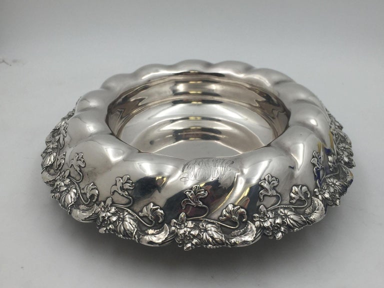 American Whiting Sterling Silver 1905 Centerpiece/Fruit Bowl in Art Nouveau Style For Sale