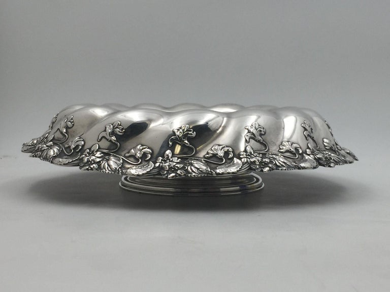 Early 20th Century Whiting Sterling Silver 1905 Centerpiece/Fruit Bowl in Art Nouveau Style For Sale