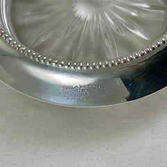 Whiting Sterling Silver and Starburst Crystal Drink Coasters, S/4