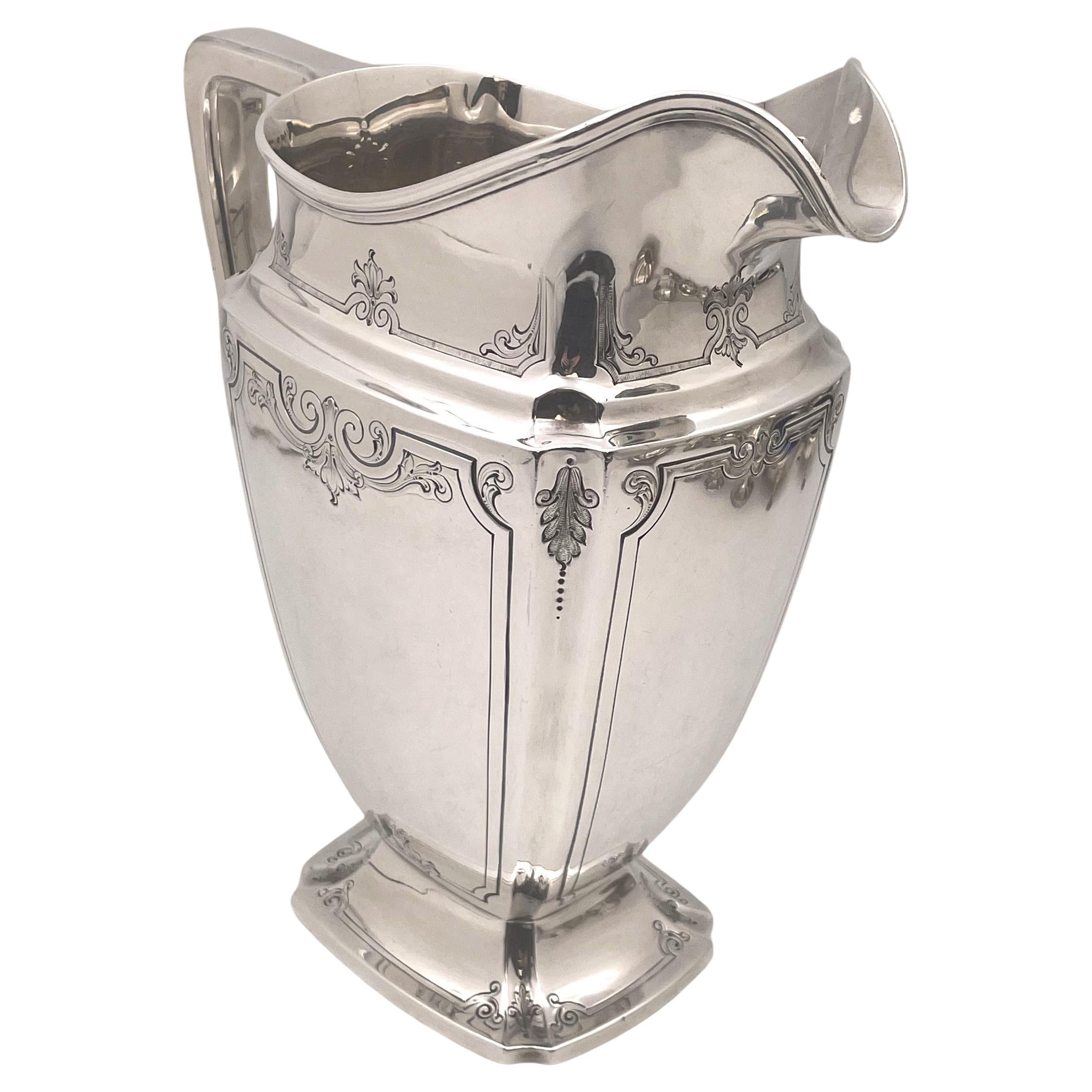 Whiting Sterling Silver Bar Pitcher from Late 19th/ Early 20th Century For Sale