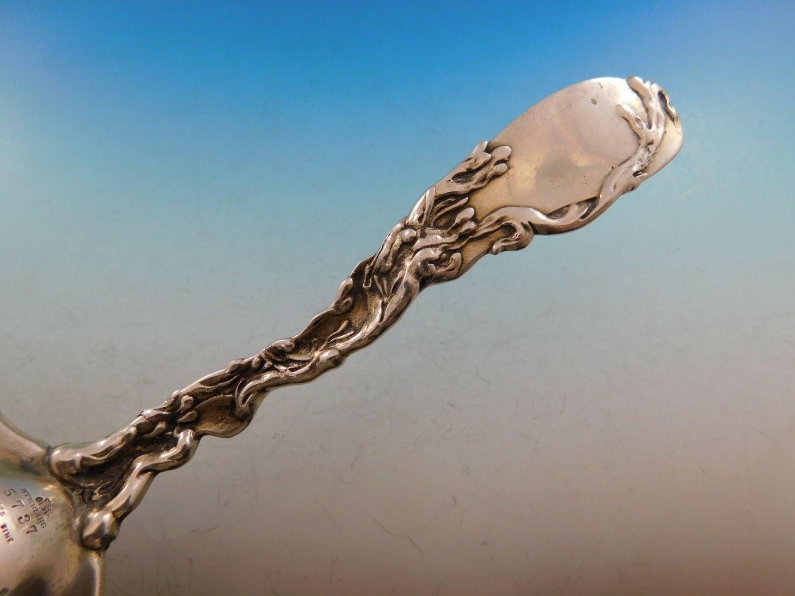 Whiting Sterling Silver BonBonniere Spoon Shell Seaweed Motif Art Silver 4