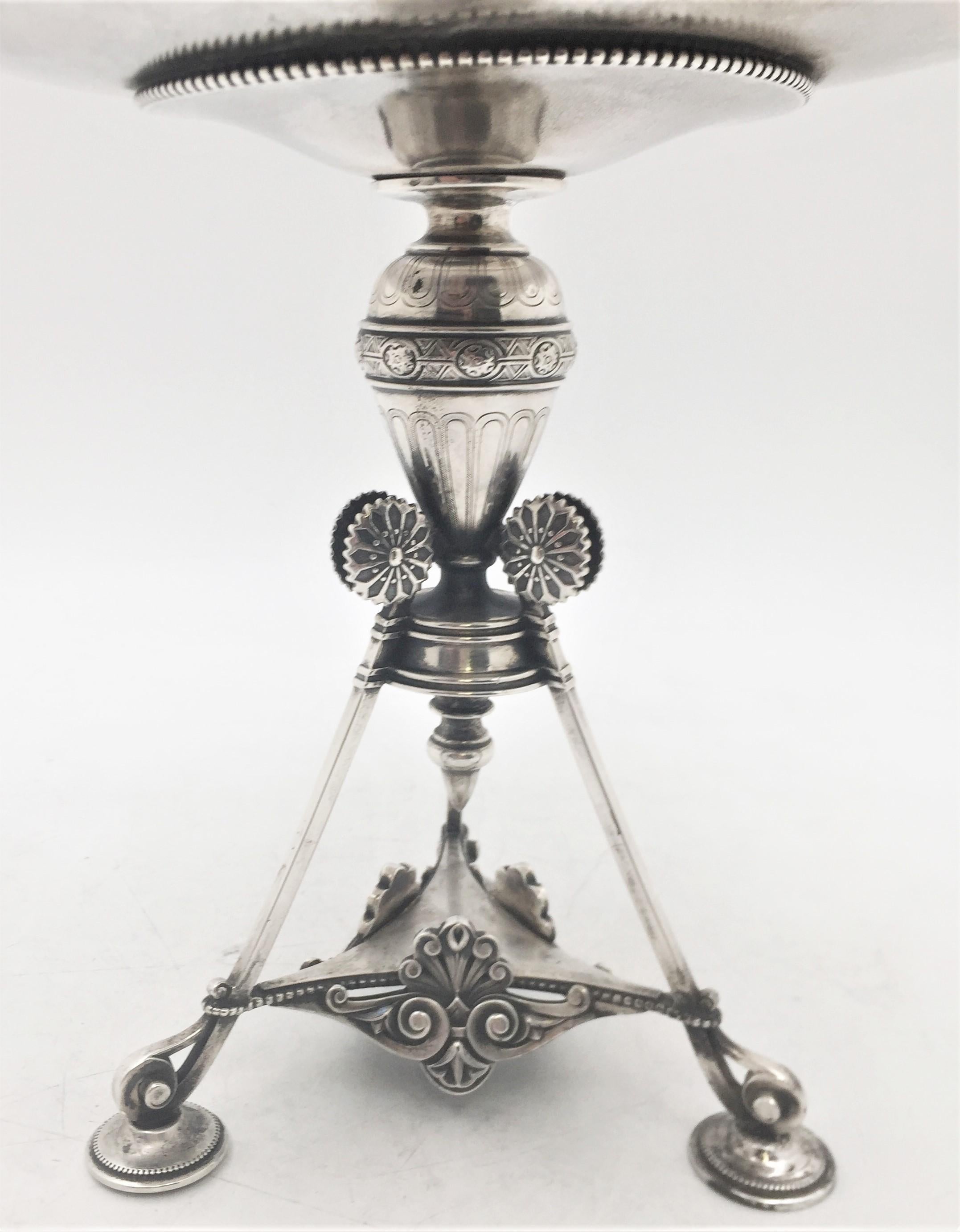 Engraved Whiting Sterling Silver Late 19th Century Centerpiece Bowl Stand For Sale