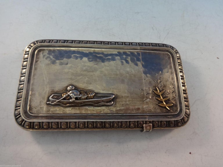 Whiting Sterling Silver Mixed Metals Business Card Case Japanesque Fish ...