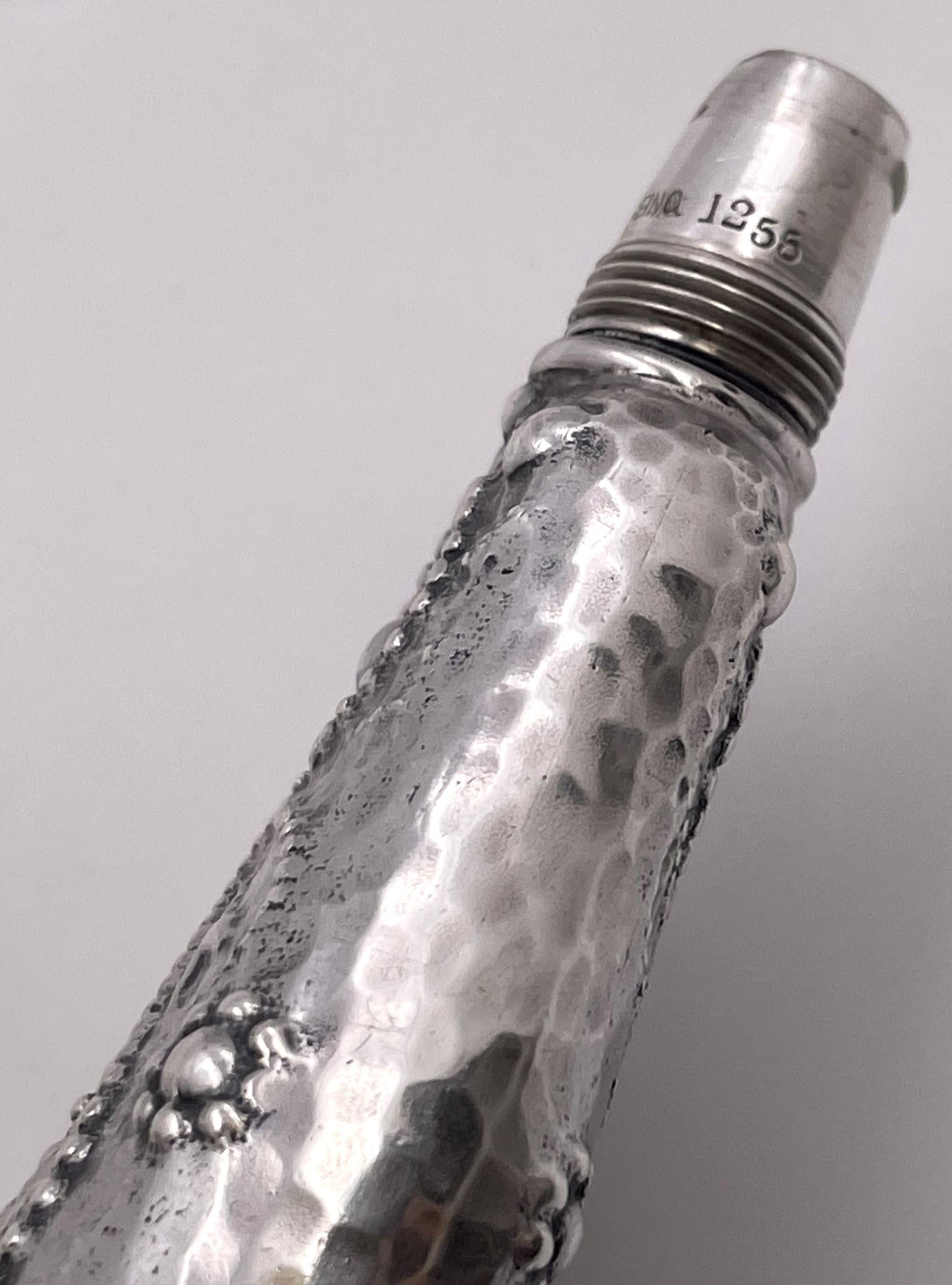 Whiting Sterling Silver Perfume Bottle/ Scent Vial in Japonesque Style 1880s For Sale 3
