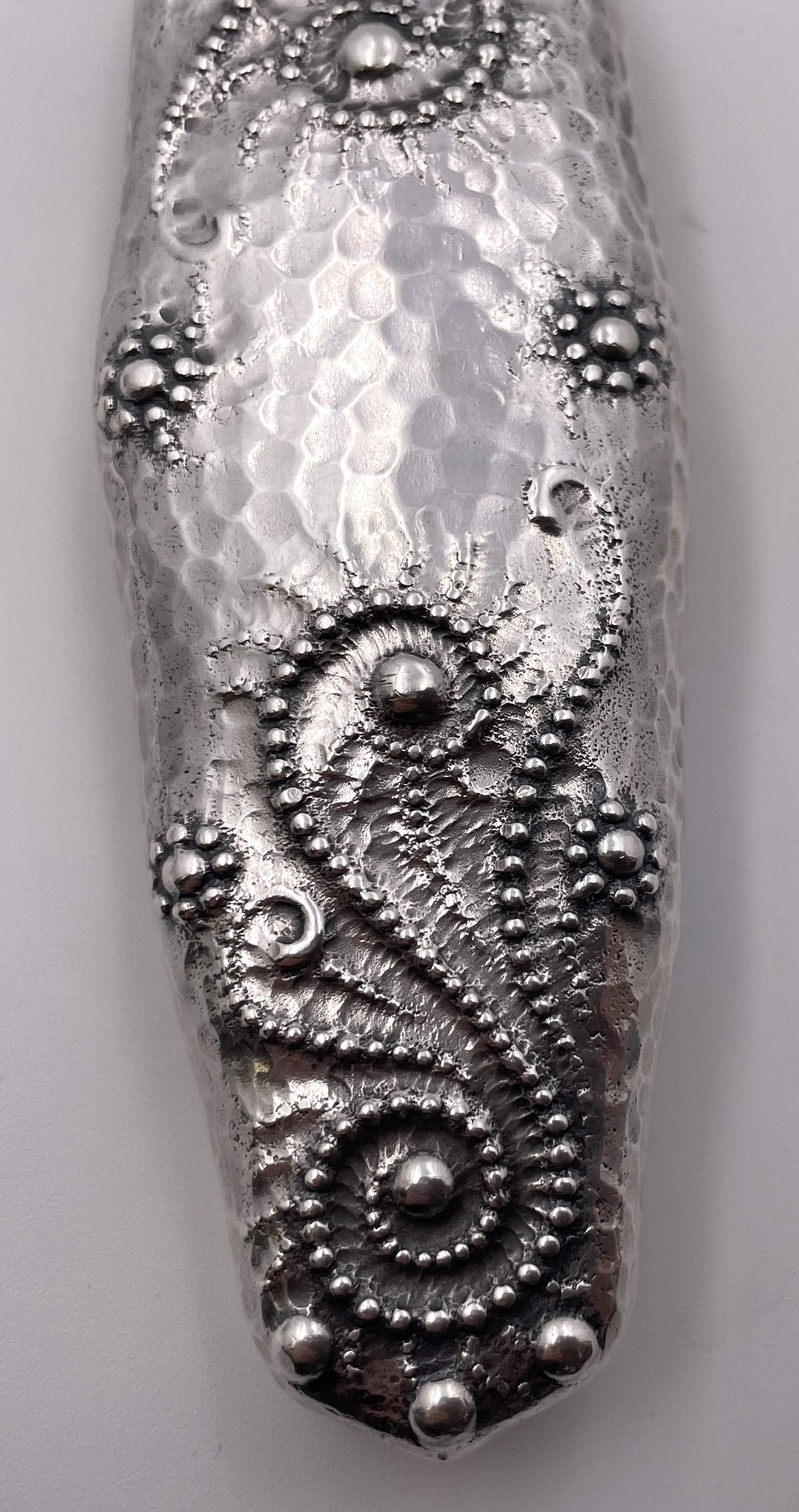 American Whiting Sterling Silver Perfume Bottle/ Scent Vial in Japonesque Style 1880s For Sale