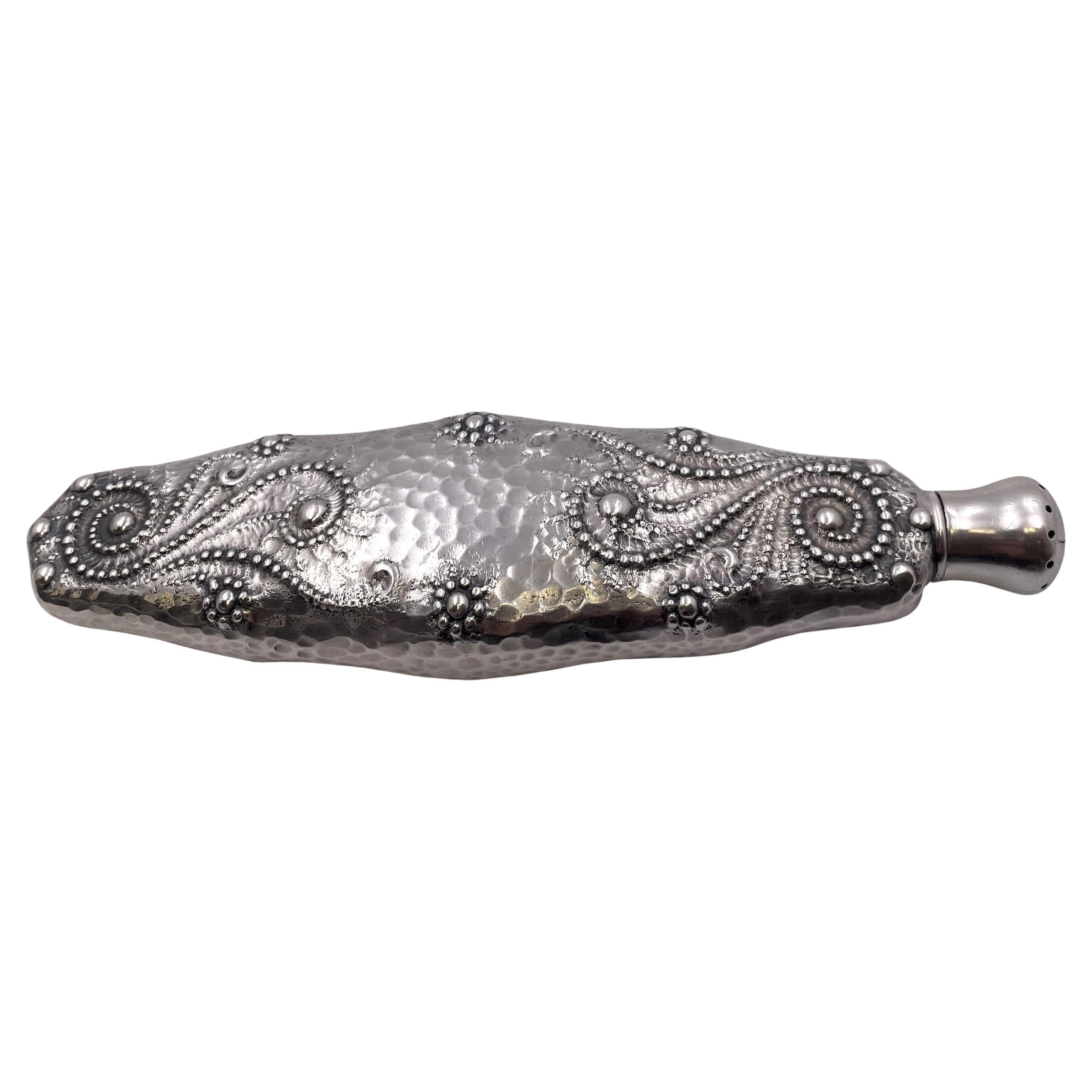 Whiting Sterling Silver Perfume Bottle/ Scent Vial in Japonesque Style 1880s For Sale