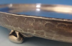 Whiting Sterling Silver Salver Tray with Acid Etched Crab in Net