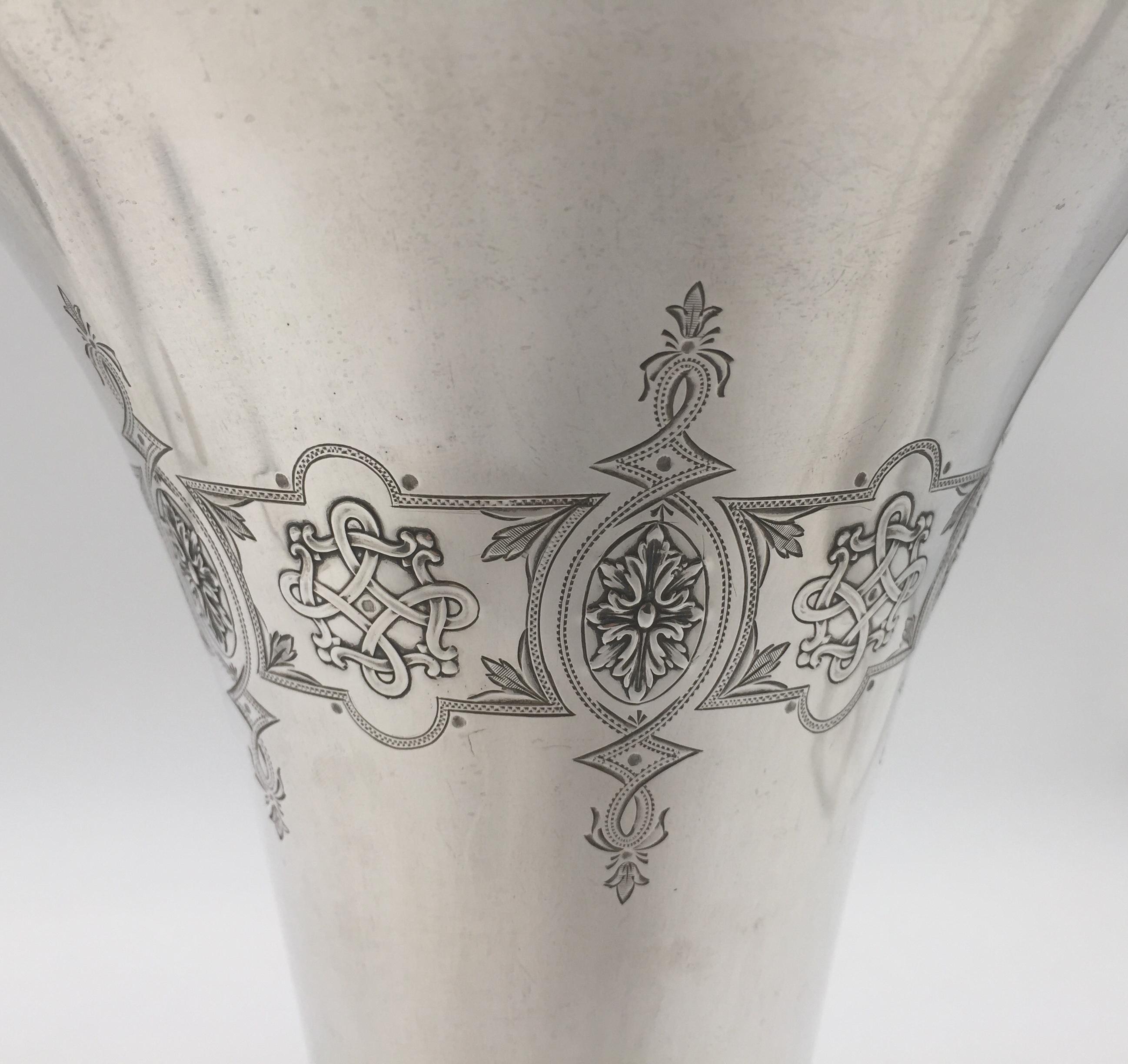 Whiting Sterling Silver Vase with Handle / Pedestal Basket In Good Condition For Sale In New York, NY