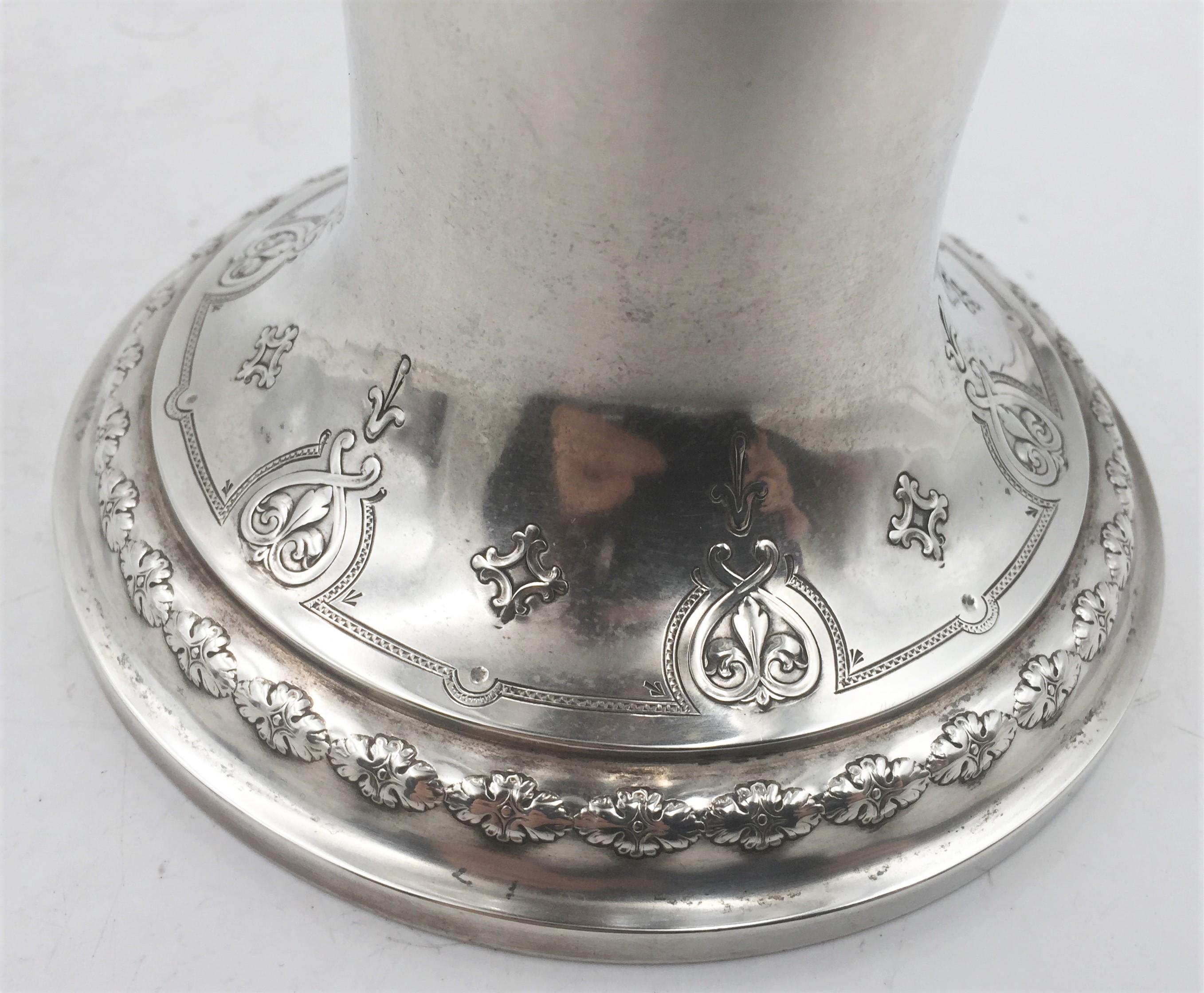 Whiting Sterling Silver Vase with Handle / Pedestal Basket For Sale 1