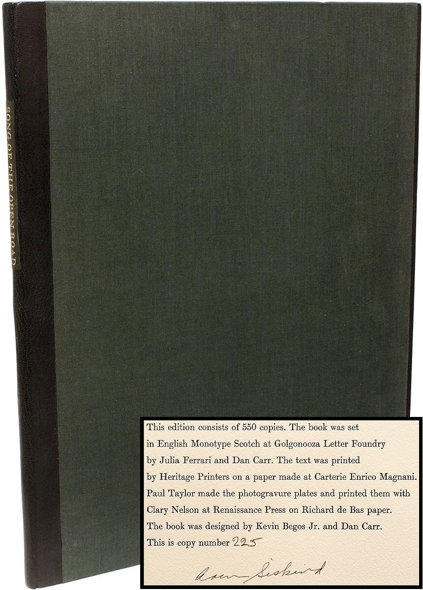 Whitman, Walt, Canción del camino abierto, Club de Ediciones Limitadas, Firmado, 1990 en Bueno estado para la venta en Hillsborough, NJ