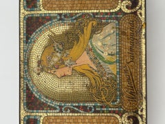 Whitman's Salmagundi Pralinen Mucha Stil Jugendstil Gold-Ton-Metall-Zinn-Box