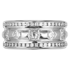 Whitney Boin 2.68 Carat Princess Round Cut Diamond Platinum Wedding Band Ring